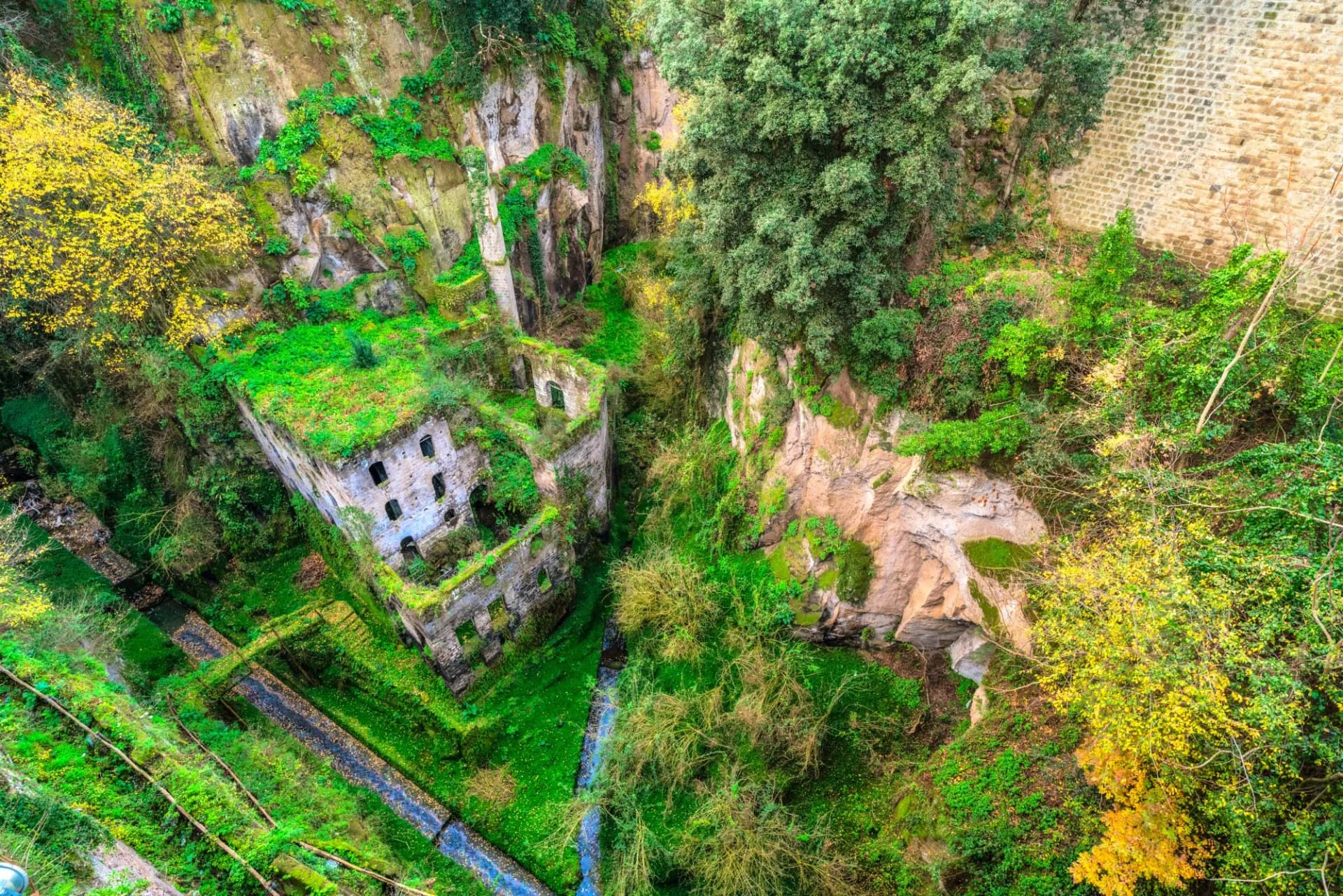 Old Water mill in Valle dei Mulini, Sorrento, Italy